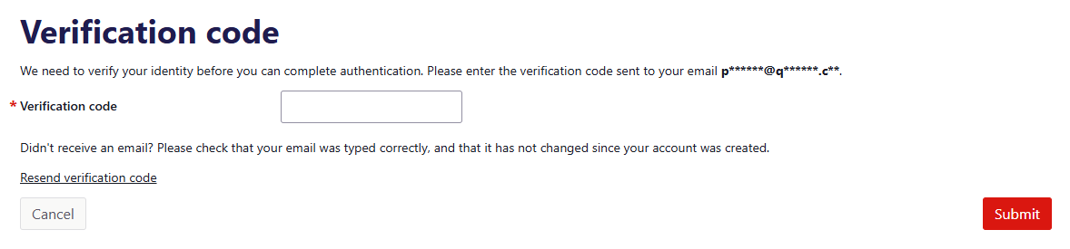 MFA - Verification code